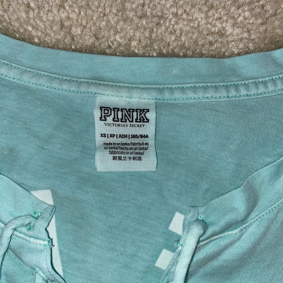 VSPINK Front Lace Up Campus Tee Aqua Size XS - Picture 3 of 7